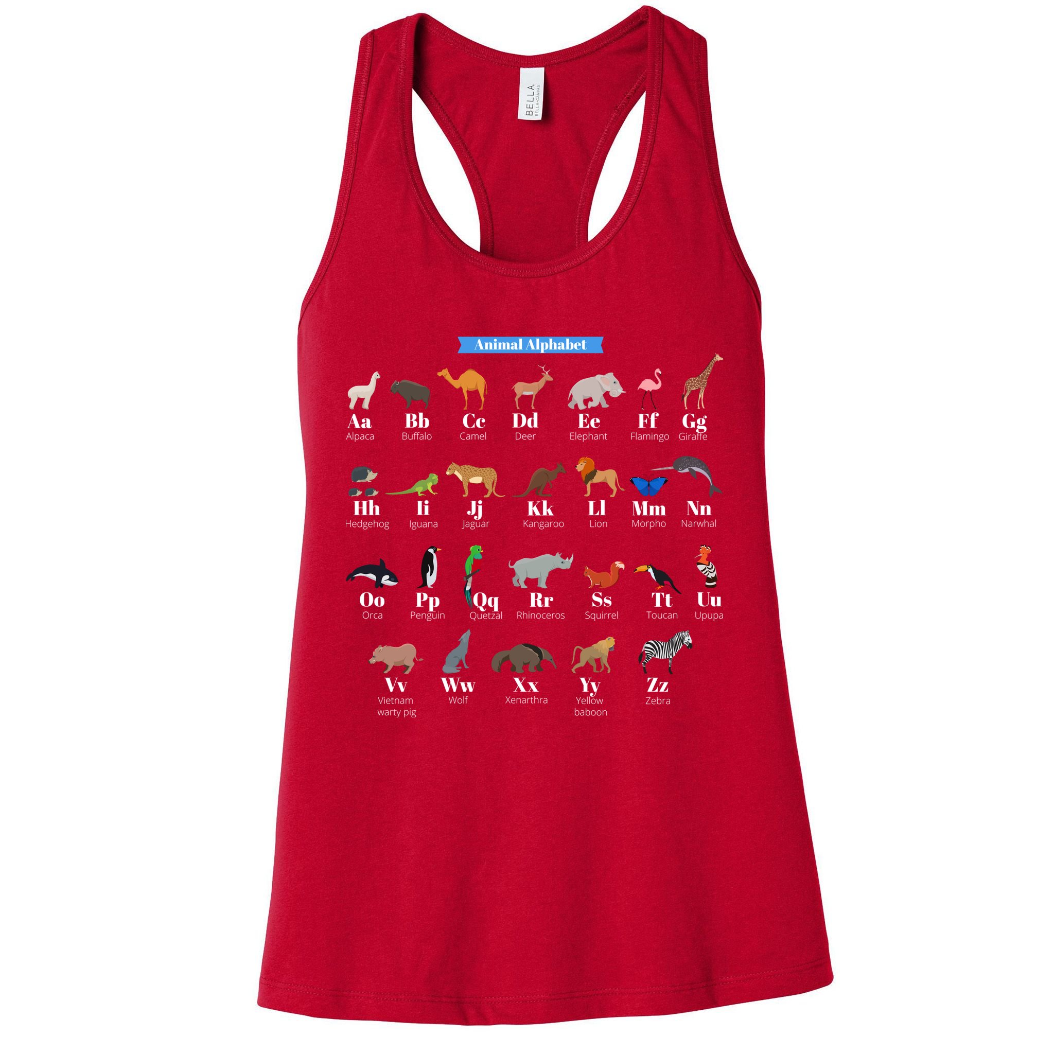 Animal Alphabet Womens Tank Top