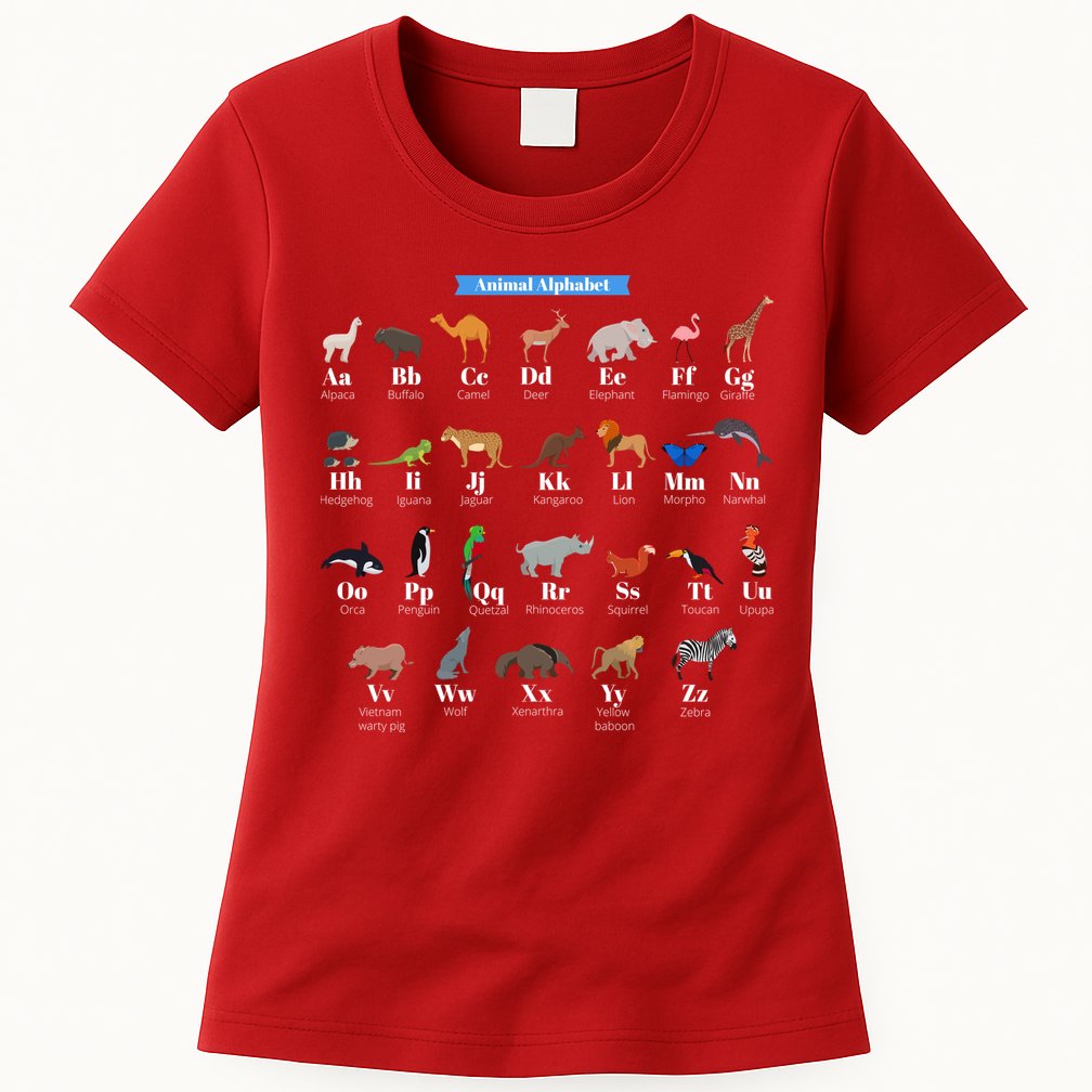 Animal Alphabet Womens T-Shirt