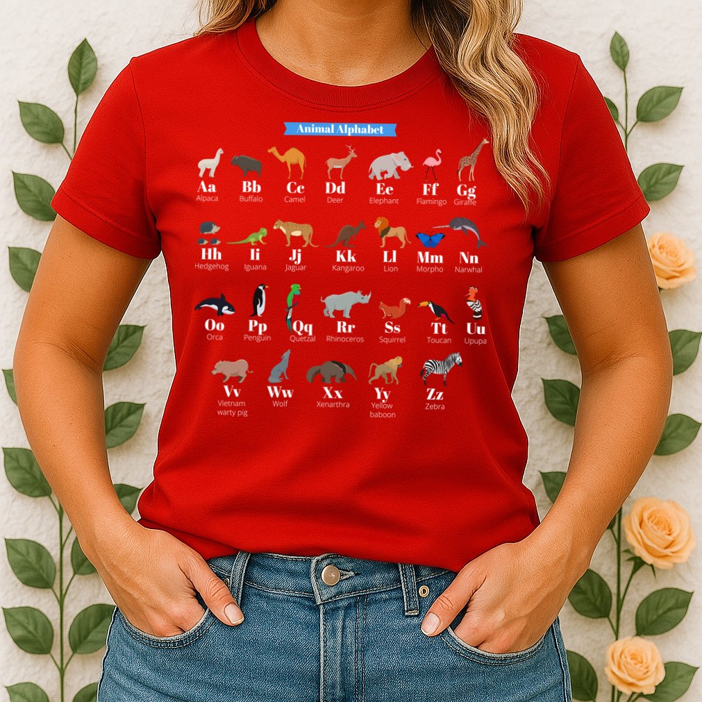 Animal Alphabet Womens T-Shirt