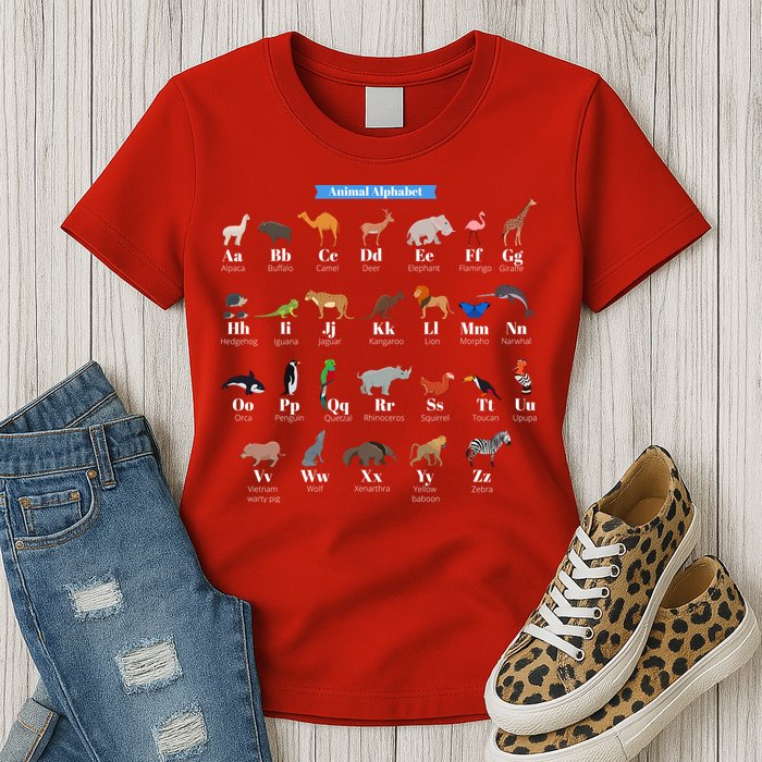 Animal Alphabet Womens T-Shirt