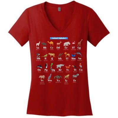 Animal Alphabet Women's V-Neck T-Shirt