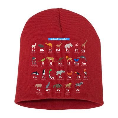Animal Alphabet Short Acrylic Beanie