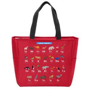 Animal Alphabet Zip Tote Bag