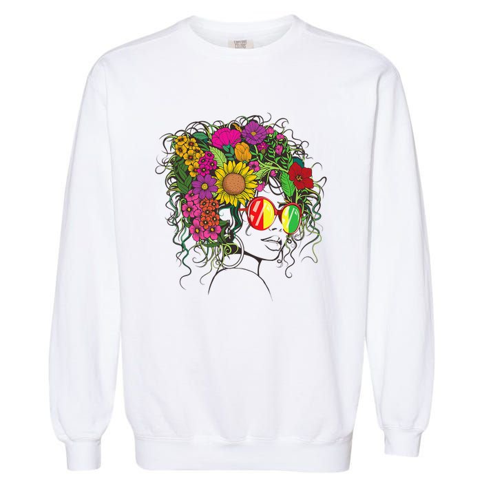 Afro African American  Black Melanin Queen Juneteenth Garment-Dyed Sweatshirt