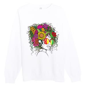 Afro African American  Black Melanin Queen Juneteenth Premium Crewneck Sweatshirt