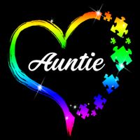 Auntie Autism Awareness Rainbow Heart Sustainable Bucket Hat