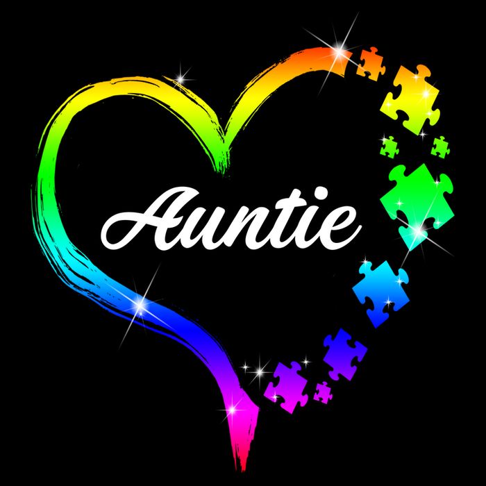 Auntie Autism Awareness Rainbow Heart Sustainable Bucket Hat