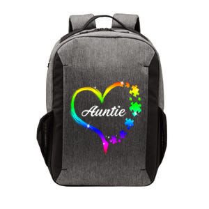 Auntie Autism Awareness Rainbow Heart Vector Backpack