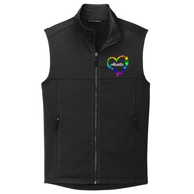 Auntie Autism Awareness Rainbow Heart Collective Smooth Fleece Vest