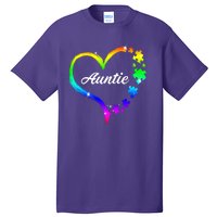 Auntie Autism Awareness Rainbow Heart Tall T-Shirt