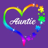 Auntie Autism Awareness Rainbow Heart Premium T-Shirt