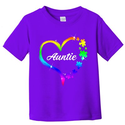 Auntie Autism Awareness Rainbow Heart Toddler T-Shirt