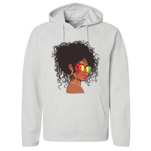 Afro African American  Black Melanin Queen Juneteenth Performance Fleece Hoodie