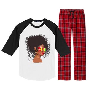 Afro African American  Black Melanin Queen Juneteenth Raglan Sleeve Pajama Set