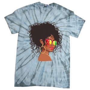 Afro African American  Black Melanin Queen Juneteenth Tie-Dye T-Shirt