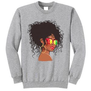 Afro African American  Black Melanin Queen Juneteenth Tall Sweatshirt