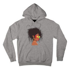 Afro African American  Black Melanin Queen Juneteenth Tall Hoodie