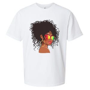 Afro African American  Black Melanin Queen Juneteenth Sueded Cloud Jersey T-Shirt