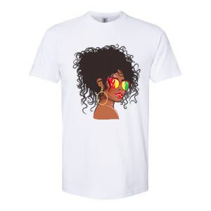 Afro African American  Black Melanin Queen Juneteenth Softstyle CVC T-Shirt