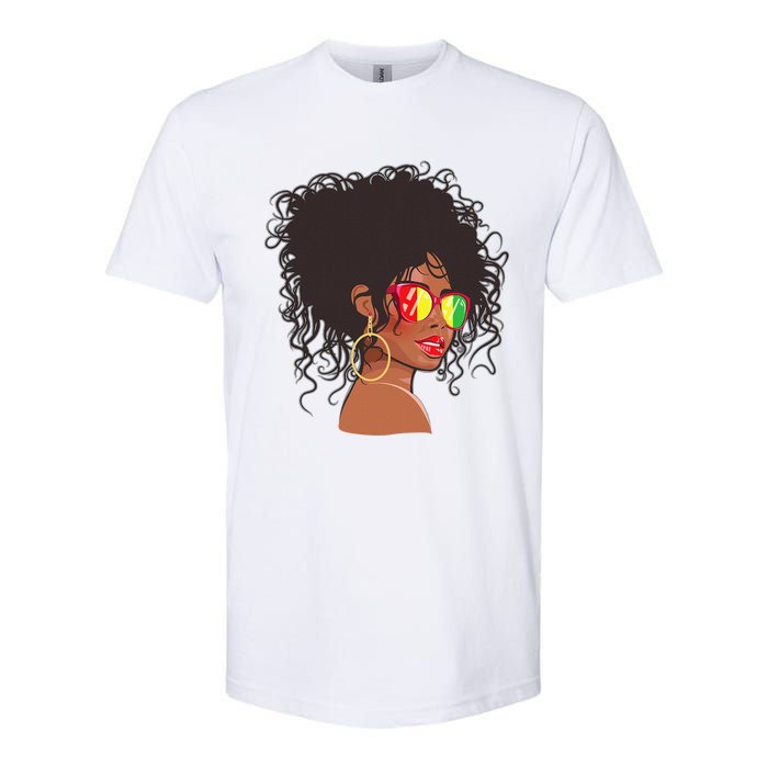 Afro African American  Black Melanin Queen Juneteenth Softstyle CVC T-Shirt