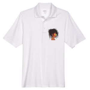 Afro African American  Black Melanin Queen Juneteenth Men's Origin Performance Pique Polo