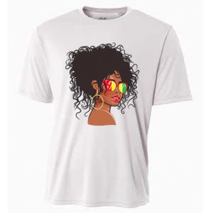 Afro African American  Black Melanin Queen Juneteenth Cooling Performance Crew T-Shirt