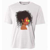 Afro African American  Black Melanin Queen Juneteenth Cooling Performance Crew T-Shirt