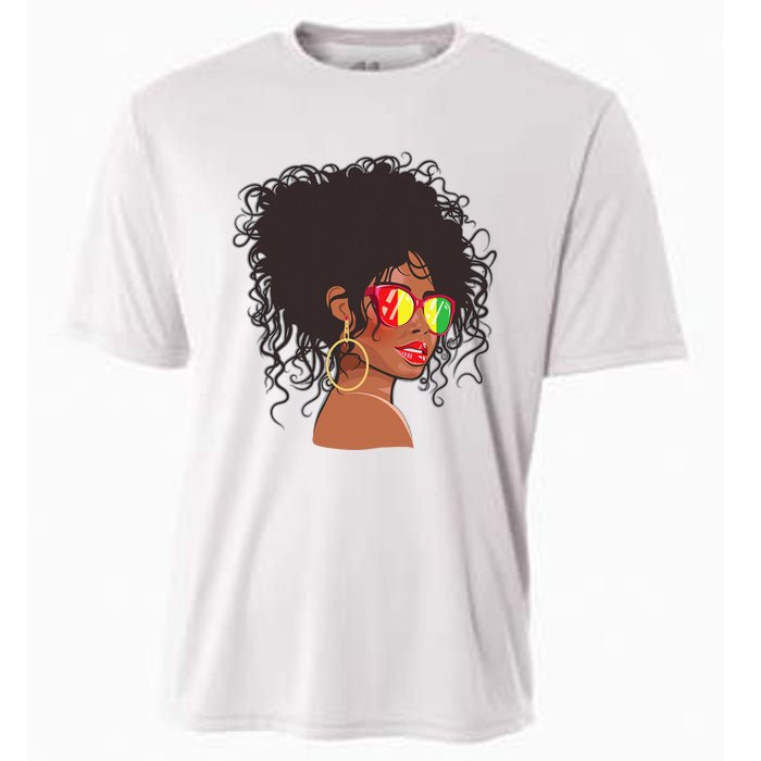 Afro African American  Black Melanin Queen Juneteenth Cooling Performance Crew T-Shirt