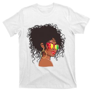 Afro African American  Black Melanin Queen Juneteenth T-Shirt