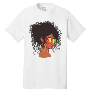 Afro African American  Black Melanin Queen Juneteenth Tall T-Shirt