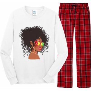 Afro African American  Black Melanin Queen Juneteenth Long Sleeve Pajama Set