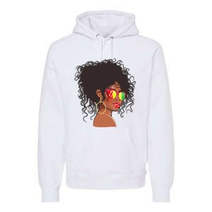 Afro African American  Black Melanin Queen Juneteenth Premium Hoodie