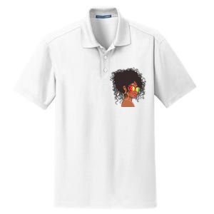 Afro African American  Black Melanin Queen Juneteenth Dry Zone Grid Polo