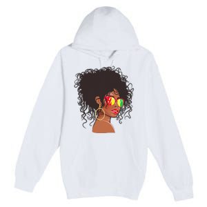 Afro African American  Black Melanin Queen Juneteenth Premium Pullover Hoodie