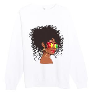 Afro African American  Black Melanin Queen Juneteenth Premium Crewneck Sweatshirt