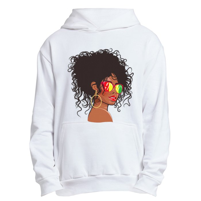 Afro African American  Black Melanin Queen Juneteenth Urban Pullover Hoodie