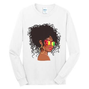 Afro African American  Black Melanin Queen Juneteenth Tall Long Sleeve T-Shirt