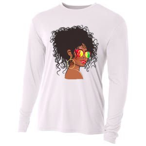 Afro African American  Black Melanin Queen Juneteenth Cooling Performance Long Sleeve Crew