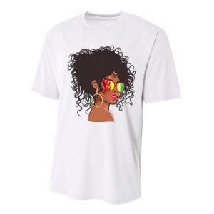 Afro African American  Black Melanin Queen Juneteenth Performance Sprint T-Shirt