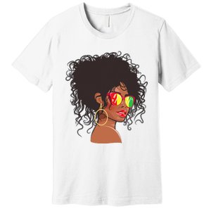 Afro African American  Black Melanin Queen Juneteenth Premium T-Shirt