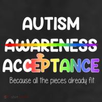 Autism Awareness Acceptance All The Pieces 7 Panel Mesh Trucker Snapback Hat
