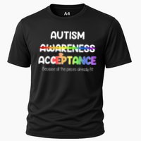 Autism Awareness Acceptance All The Pieces Cooling Performance Crew T-Shirt