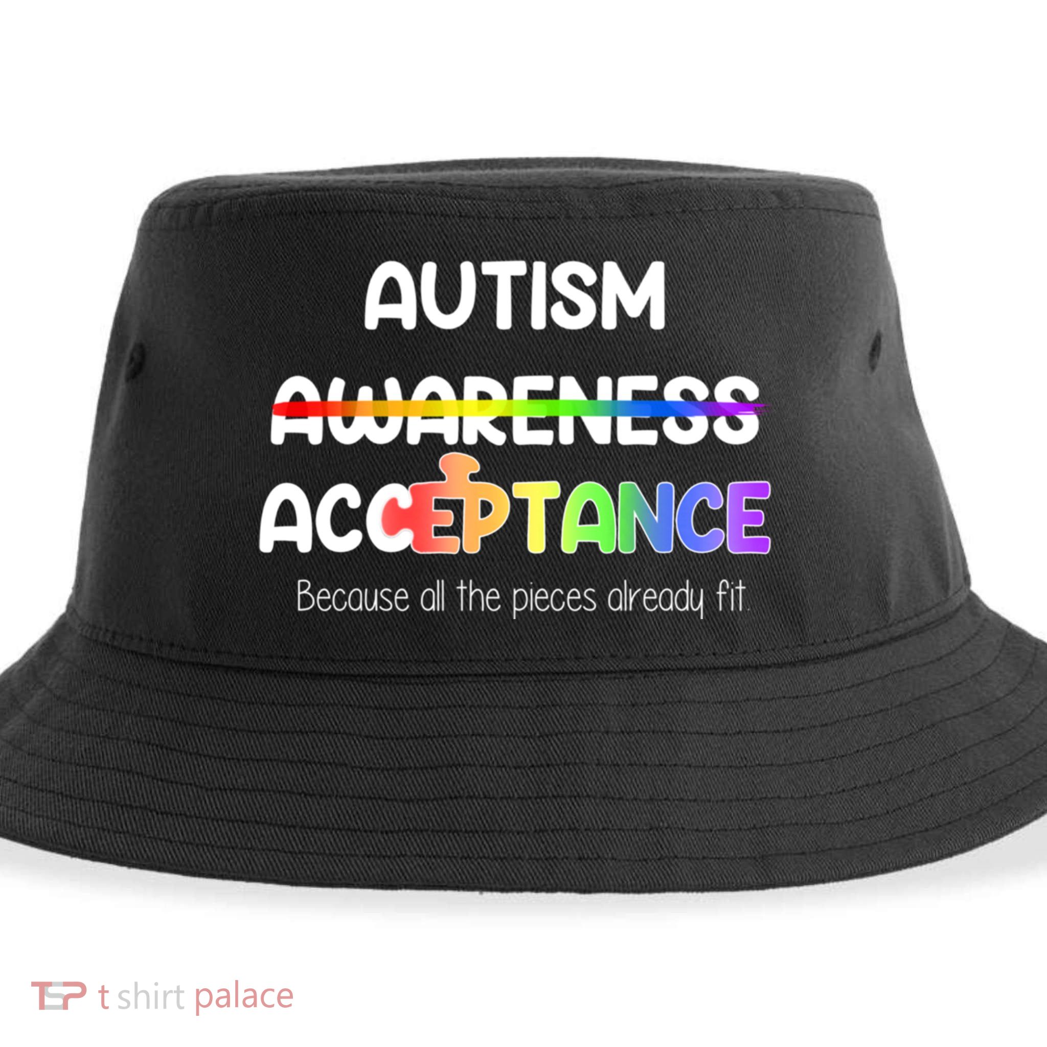 Autism Awareness Acceptance All The Pieces Sustainable Bucket Hat