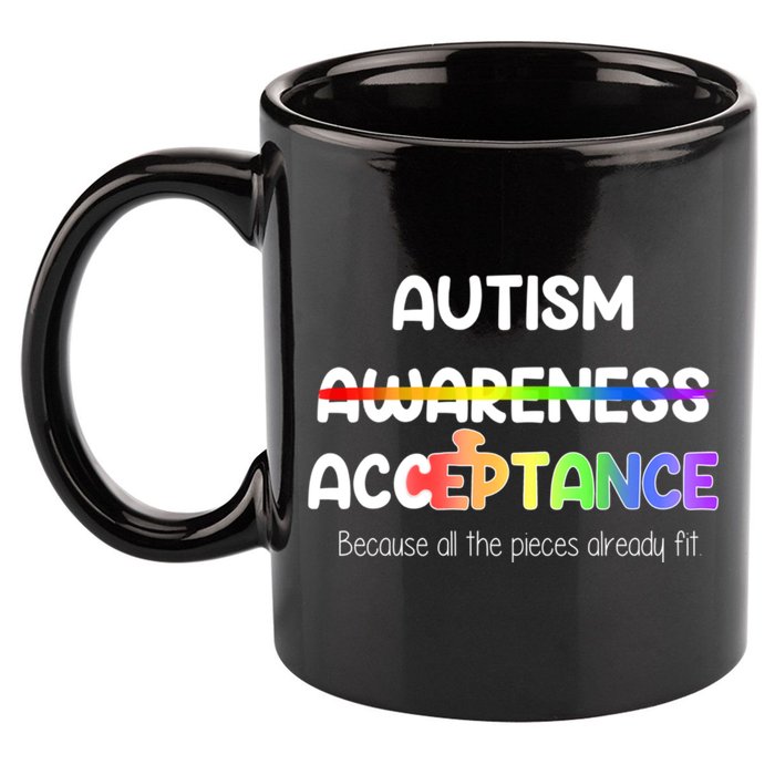 Autism Awareness Acceptance All The Pieces 11oz C Handle Ceramic Mug