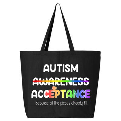 Autism Awareness Acceptance All The Pieces 25L Jumbo Tote