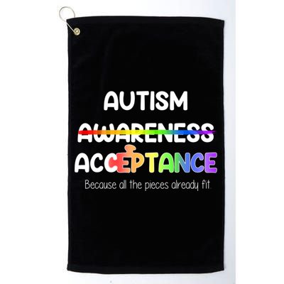 Autism Awareness Acceptance All The Pieces Golf Towel