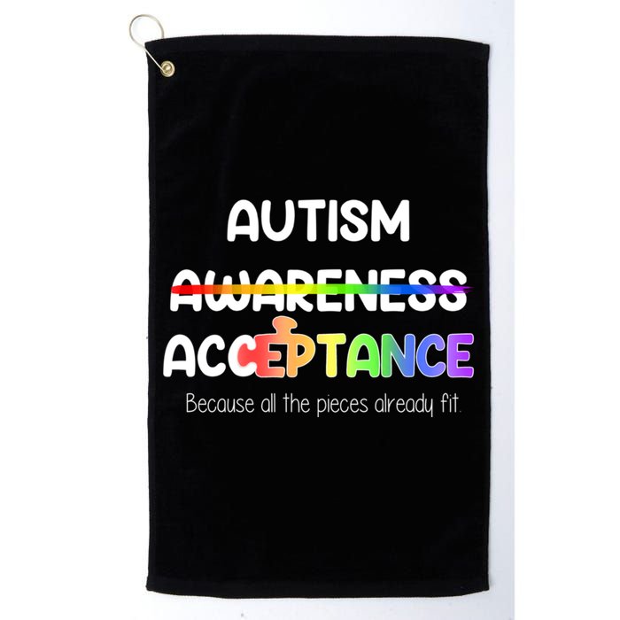 Autism Awareness Acceptance All The Pieces Golf Towel