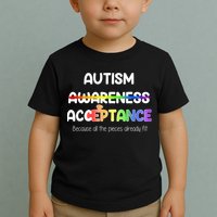 Autism Awareness Acceptance All The Pieces Toddler T-Shirt