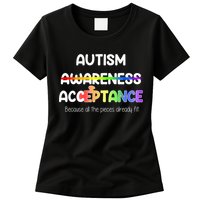 Autism Awareness Acceptance All The Pieces Womens T-Shirt