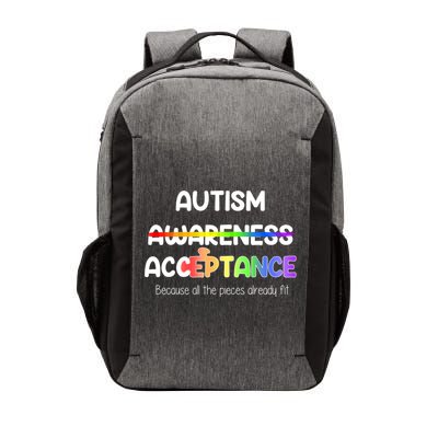 Autism Awareness Acceptance All The Pieces Vector Backpack